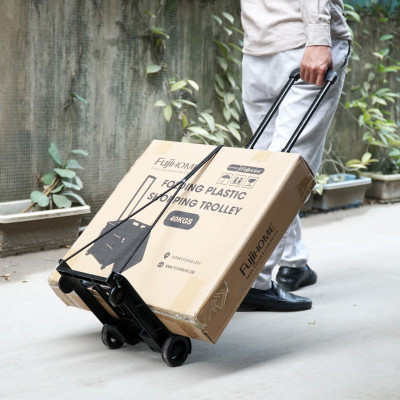 Xe đẩy hành lý -  xe đẩy hàng gấp gọn thông minh (đi kèm dây buộc) xe kéo hàng đi chợ đa năng - HENRYSA