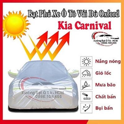 Bạt Phủ Ô Tô Vải Dù Oxford, Tráng Nhôm Cao Cấp, Áo Trùm Bảo Vệ Xe KIA CARNIVAL