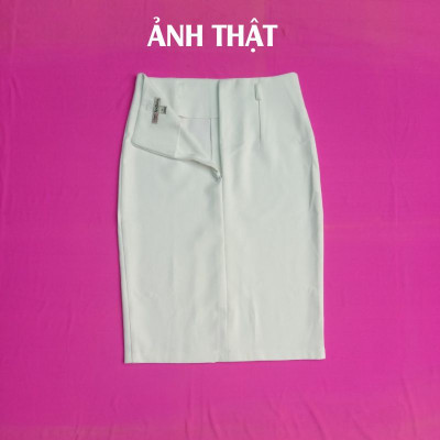 Chân Váy Công Sở Nữ New Design Thiết Kế Dáng Váy Midi , Phom  Ôm Body ,Màu Trắng Sang Trọng ,Vải Dày Tốt Co giãn CV0062
