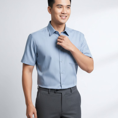 Áo sơ mi nam tay ngắn Khatoco(S-5XL)