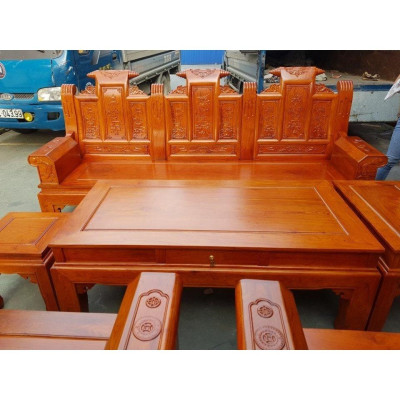 Bộ bàn ghế Âu Á Hộp Cuốn Thư gỗ gõ đỏ