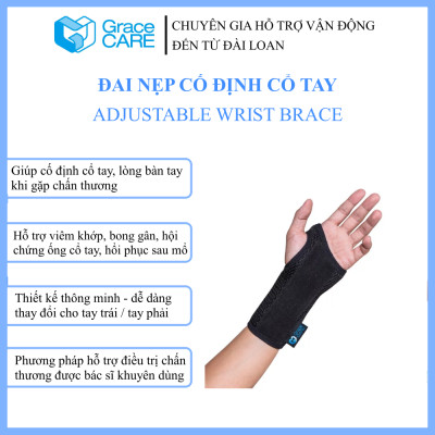 Đai Nẹp Cố Định Cổ Tay Grace Care WS224 – Hỗ Trợ Cố Định, Giảm Đau, Chấn Thương Tay(Dùng Được 2 Tay)