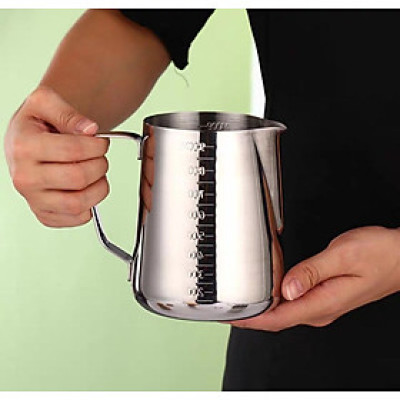 ✅ BỘ 2 CA ĐÁNH SỮA INOX 304 - CÓ QUAI CẦM & VẠCH CHIA ĐỊNH LƯỢNG (350ML) ✅