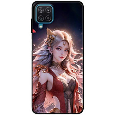 Ốp lưng cho Samsung A12 - A22 4G - Samsung F12 - M12 - Mỹ Nữ Áo Đỏ Đen - Hàng Chính Hãng