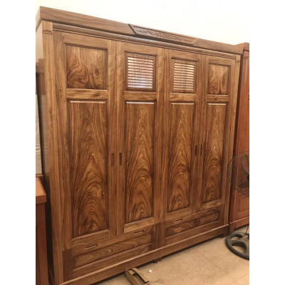 Tủ quần áo gỗ hương 4 buồng (Hỗ trợ phí vận chuyển khu vực Hà Nội)