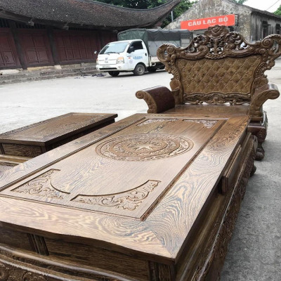 Bàn Ghế Hoàng Gia Gỗ Mun Đuôi Công