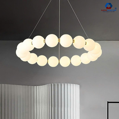 Đèn Chùm Quả Cầu LED vẻ đẹp cổ điển vòng nguyệt quế trang trí phòng khách quán cafe sảnh khách sạn