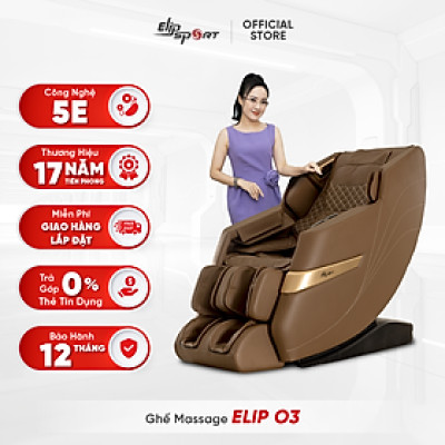 Ghế Massage ELIP O3 - Công nghệ mát xa 5E, Matxa không trọng lực, Con lăn silicon êm ái, Da ghế bền bỉ