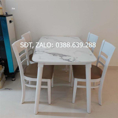 Bộ Bàn Mặt Giả Đá 1m2 + 4 Ghế Cabin -FREE SHIP HÀ NỘI  Bộ bàn ăn Cao Cấp