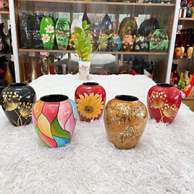 Bình Hoa Sơn Mài - Bình Lu Thấp | Size 16x12 cm | Nhỏ Gọn – Trang Nhã – Thủ Công Cao Cấp