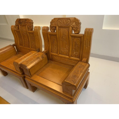 Bộ bàn ghế âu á hộp như ý voi gỗ gõ đỏ,kate