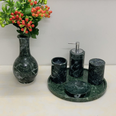 Bộ phụ kiện phòng tắm bằng đá tự nhiên màu Xanh Ấn Độ