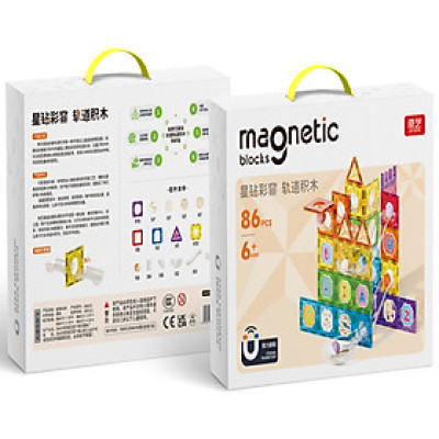 QYToys - EQY10057 - Bộ xếp hình Star Magnetic Track Block - 86 Chi Tiết (KT 30.5x 25.5x8cm)