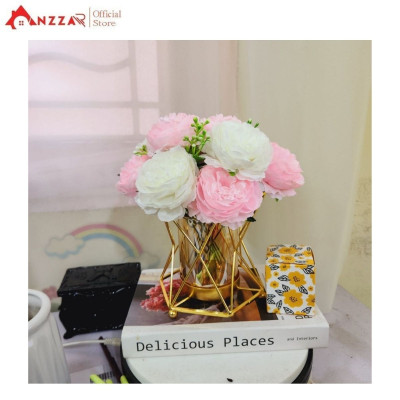 Lọ hoa lụa cao cấp khung thép mạ vàng phong cách Bắc Âu nhiều mẫu đẹp trang trí nhà cửa, decor tiệc cưới, sự kiện