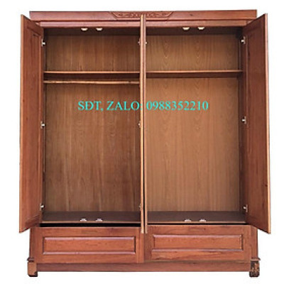 Tủ Áo 4 Cánh Gỗ Hương Đá