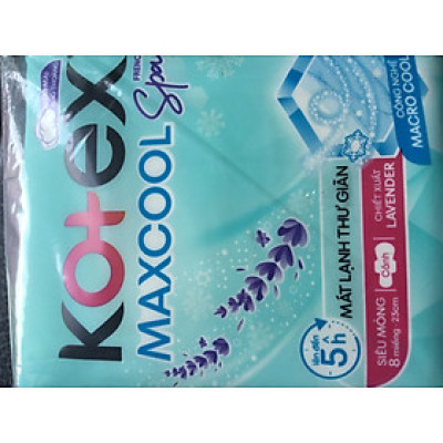 1 Gói Băng Vệ Sinh Kotex Thảo Dược Cool (MaxCool) Dịu Mát 23cm (8 miếng/gói) -Date luôn mới