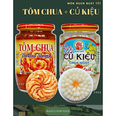 Combo 1 Hũ Tôm Chua 430g + 1 Hũ Củ Kiệu 390g