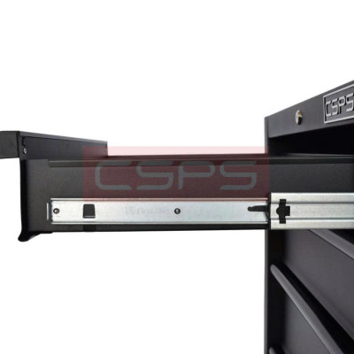Tủ dụng cụ CSPS 61cm- 01 hộc kéo màu đen chân tủ có ván gỗ kèm vách lưới