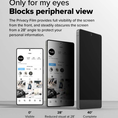 [Combo 2] Dán cường lực chống nhìn trộm cho Samsung Galaxy S25 Ultra RINGKE Easy Slide Privacy Tempered Glass - Hàng Chính Hãng