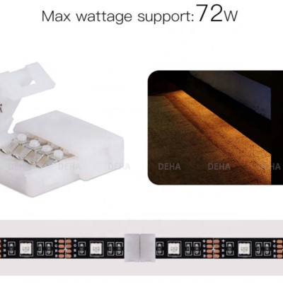 Đầu nối thẳng 4 chân cho led dây dán 5050 RGB đổi màu connector 4P pin 10 mm  trang trí dán tường thạch cao, cây máy tính, màn hình, ti vi, TV, Gaming, Tiktok dán tường, chống nước bền đẹp- Chính hãng DEHA