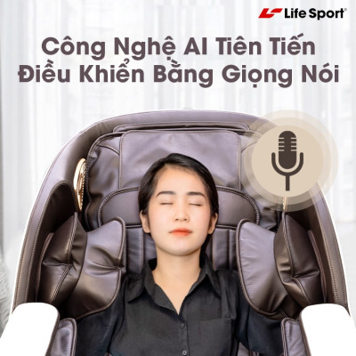 Ghế Massage Toàn Thân Lifesport LS-350 Plus, Ghế Massage Tích Hợp 5 Kỹ Thuật Và 8 Chương Trình Tự Động