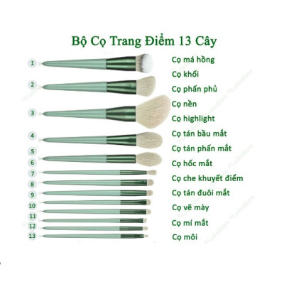 Bộ Cọ Trang Điểm Mini 13 Chi Tiết - Giao màu ngẫu nhiên