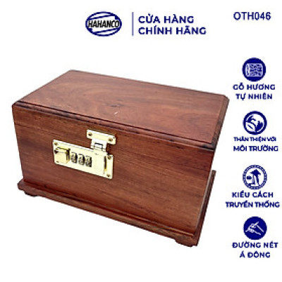 Hộp Để Trang Sức Bằng Gỗ Hương Dáng Trơn Có Mã Khóa Số An Toàn Bảo Mật - OTH046