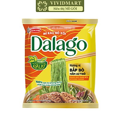 ACECOOK - Mì rau bó xôi Dalago hương vị Bắp bò hầm Actiso, Mì Dalago bắp bò hầm Atiso, Mì rau củ (84g/gói)
