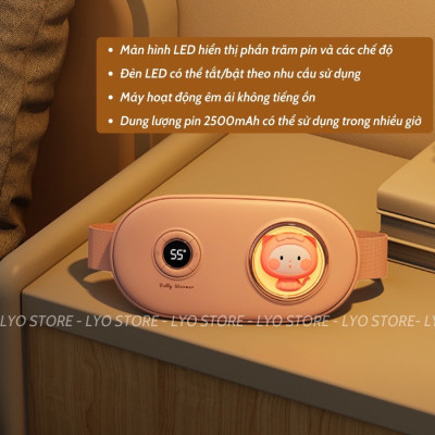 ￼Massage Làm Ấm Bụng Giảm Đau Bụng Đau Lưng Cho Phụ Nữ Đến Kì,Chườm Nóng Giảm Đau Bụng Kinh Đai đeo thắt lưng