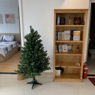 Cây thông noel 3 loại lá gắn trái thông cao 120cm