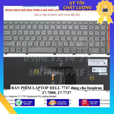 BÀN PHÍM LAPTOP DELL 7737 dùng cho Inspiron 17-7000, 17-7737 - Hàng Nhập Khẩu New Seal