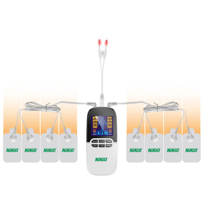Máy Massage Xung Điện Trị Liệu Nikio NK-102 - 8 Miếng Dán Mát Xa Giảm Đau Nhức Toàn Thân Với Công Nghệ Điện Xung Mới - Đèn Hồng Ngoại Hỗ Trợ Trị Viêm Mũi Dị Ứng, Viêm Xoang - Pin Sạc Không Dây Tiện Lợi