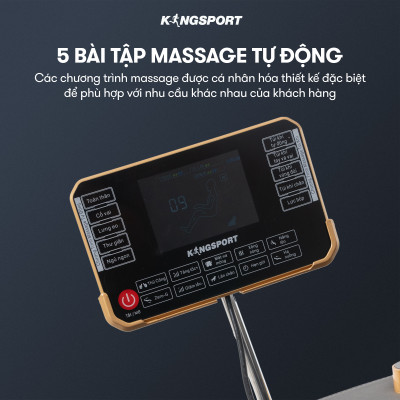 Ghế massage KINGSPORT G77 New màu sắc hiện đại, tích hợp điều khiển bằng giọng nói, khung ghế rộng rãi và thoải mái