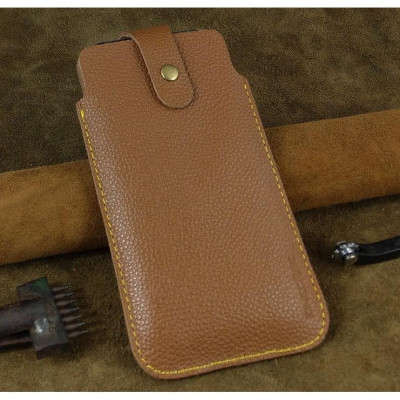 Bao Da Rút Nút Cài cho Iphone 12 pro max, 13 pro max, 14 pro max.... Da Bò Hạt