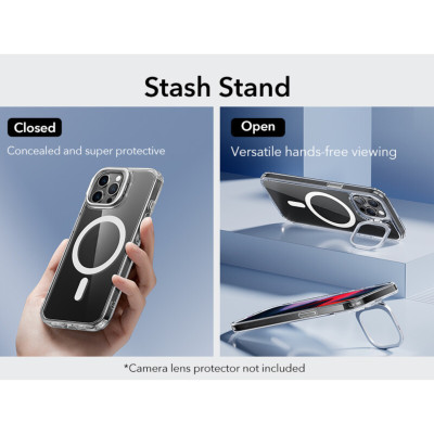 Ốp Lưng Dành Cho iPhone 15 Pro Max / iPhone 15 Pro, ESR Classic Hybrid Case with Stash Stand - HÀNG CHÍNH HÃNG