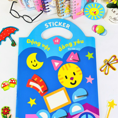 Sách - Conbo 4 cuốn Sticker Động Vật Đáng Yêu - Dành cho bé 2-5 tuổi - ndbooks
