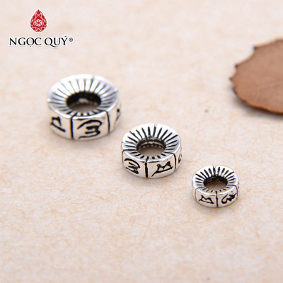 Combo 2 cái charm bạc chặn hạt lục tự minh chú - Ngọc Quý Gemstones