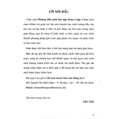 Sách - Hướng Dẫn Giải Bài Tập Toán Lớp 3 - Tập 1 - Bám Sát SGK Chân Trời Sáng Tạo - Hồng Ân