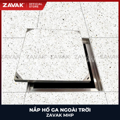 Nắp hố ga Zavak MHP-AA60 KT60x60cm, lát đá dày 2cm, chịu tải xe 3.2 tấn, inox 304