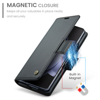 Bao Da Dạng Ví Caseme Cho Samsung Galaxy Z Fold5 – Chống Trộm Thẻ RFID, Nắp Gập Nam Châm, Khe Cắm Thẻ & Tiền, Giá Đỡ Xem Video - Hàng Chính Hãng