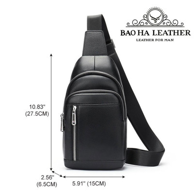 Túi đeo trước ngực, túi đeo vai da bò thật 9104 Túi đeo chéo vai