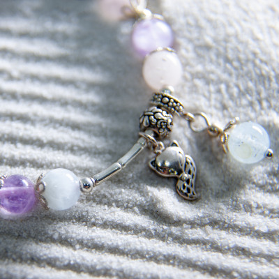 Vòng phong thủy Thạch anh tím mix Thạch anh ưu linh tím VT085