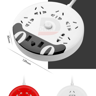 Ổ cắm kéo dài đa năng kèm nguồn USB sạc điện thoại hình mèo dễ thương, có kệ để điện thoại nhỏ gọn tiện dụng