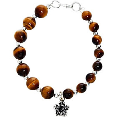 Vòng Đá Mắt Hổ Phối Charm Ngọc Quý Gemstones VT38