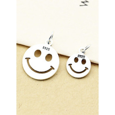 Combo 2 charm bạc hình mặt cười treo - Ngọc Quý Gemstones