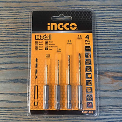 BỘ 4 MŨI KHOAN KIM LOẠI 1.5-3MM INGCO AKD1402 - HÀNG CHÍNH HÃNG