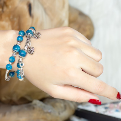 Vòng tay đá phong thủy AZURITE MALACHITE #VT001#BlackMount