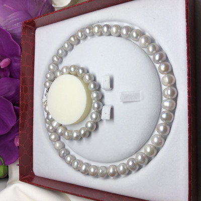 Bộ Vòng Cổ - Vòng Tay Ngọc Trai Xám Cao Cấp - BNTX008