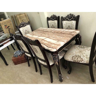 Bàn ghế ăn nhập khẩu 6 ghế vs bàn đá