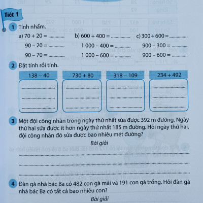 Sách - Vở bài tập - thực hành Toán lớp 3 tập 1+2 (Kết nối tri thức với cuộc sống)